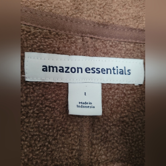 Amazon Essentials Men's Polar Fleece Knit Jacket Full Zip Biege Heather Large - Picture 4 of 15